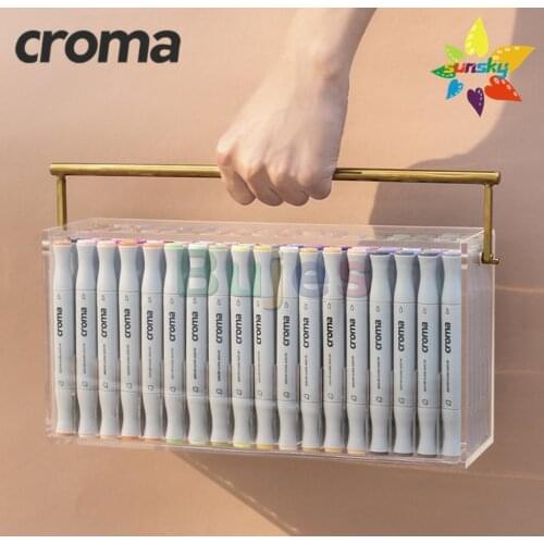 Croma 12/24/36/72/240color Soft headed marker alcohol marker student animation costume design double headed marker skin color