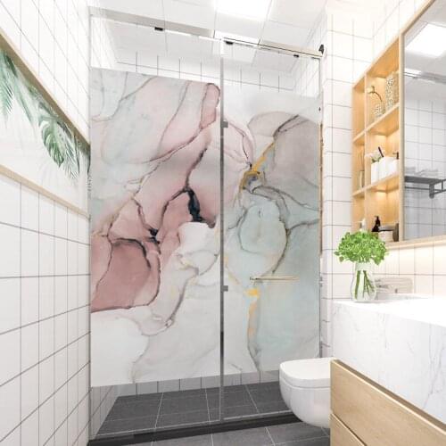 Frosted Privacy Marble Window Film No-adhesive Glass Door Sticker Window Vinyl For Screens Bathroom Removable Tinting Home Decor