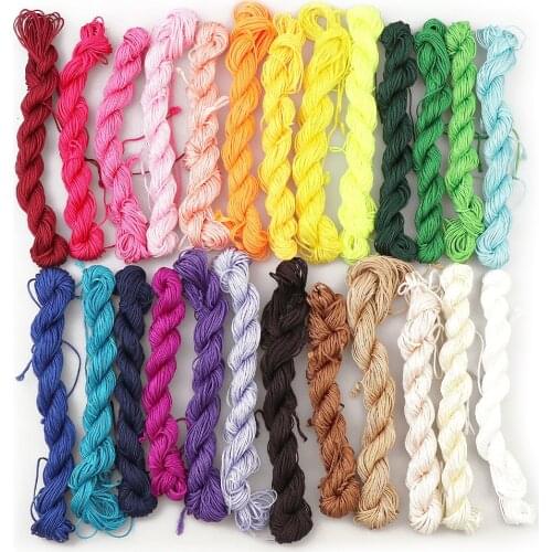 20M/lot 1mm 25Colors Nylon Cord Thread Chinese Knot Macrame Rope For DIY Jewelry Bracelet Clothes Line Making Findings Thread