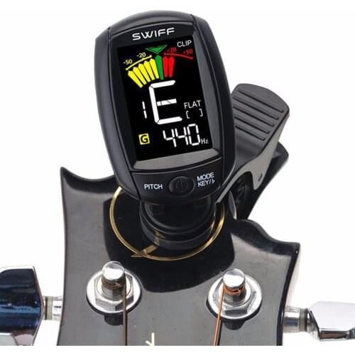 2021 New Mini LCD Electric Guitar Tuner Pedal Clip Display USB Tuners Rechargeable Chromatic Guitar Violin Smart Tuner