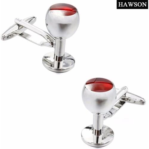 Novelty Red Wine Glass Cufflinks Fashion Gentlemens French Shirt Cup Bottle Cuff Links Button for Cocktail Party