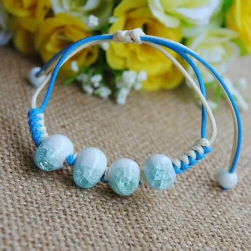 New Original vintage Ceramics beads Girls Bracelet Good Lucky Bracelet cute Lover Bracelet Lovers Lucky Jewelry Women Gift