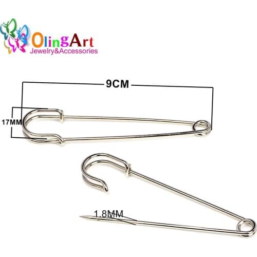 OlingArt Copper Brooch 9CM 6PC/lot Silver-color Plated DIY jewelry making Findings Accessories hot NEW