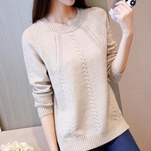 Autumn Winter Style Women Knitted Pullover Tops Lady Casual O-Neck Knitted Pullover Sweater ZZ0985