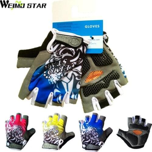 Weimostar Bicycle Bike Half Fingger Gloves Gel Shockproof Breathable Men Women Summer MTB Mountain Anti-slip Sports Gloves