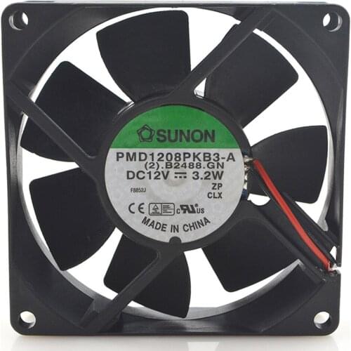 2pcs PMD1208PKB3-A 8025 12V 3.2W 8CM 80mm dual ball bearing cooling fan 80*80*25mm