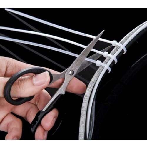100pcs Self-Locking Nylon Black white Plastic Cable Ties Loop Wire Wrap Zip Ties Anti-Aging High Tensile Strength Outdoor Tool