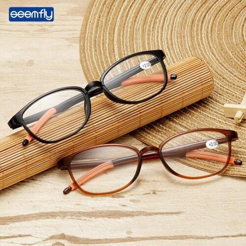 Seemfly TR90 Frame Resin Lens Reading Glasses High Definition Magnifying Eyewear Portable Gift For Parents Presbyopic Spectacles