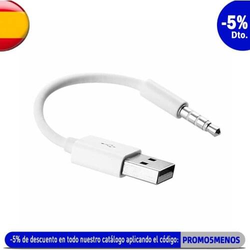 Shuffle Cable 3.5mm Audio Jack to USB 2.0 Charger Data Sync White for Shuffle 3rd/4th/5th Generation