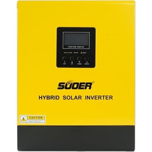 Suoer 24V DC to 230V AC 3000VA 3KVA hybrid solar inverter PWM controller solar system PV inverter