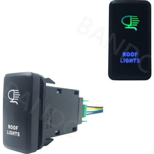 GREEN & BLUE Led Lamp, Car ROOF LIGHT Rocker Push Switch with Jumper Wires for Toyota Prado Landcruiser FJ Cruiser Hilux,3A 12V