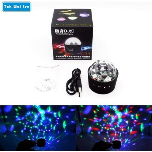 Tak Wai Lee LED Car DJ Light Source Music Control Strobe Flash RGB USB Power Display Carry Around Home KTV Party Stage Rotating