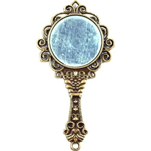 5pcs/lot Mirror Charms Pendants for Jewelry Making DIY Handmade Craft Bronze Silver Plated