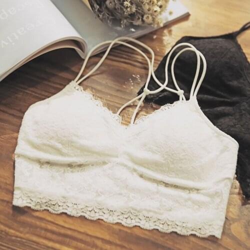 Women Brassiere Sexy Lace Bra Sexy Prevent Exposed Lace Wrapped Chest Lace Underwear for Females Weave Bras