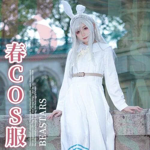 2019 Anime BEASTARS Haru Cosplay Costume Fashion Women School Uniform White Rabbit Fancy Dress Halloween Xmas Outfits
