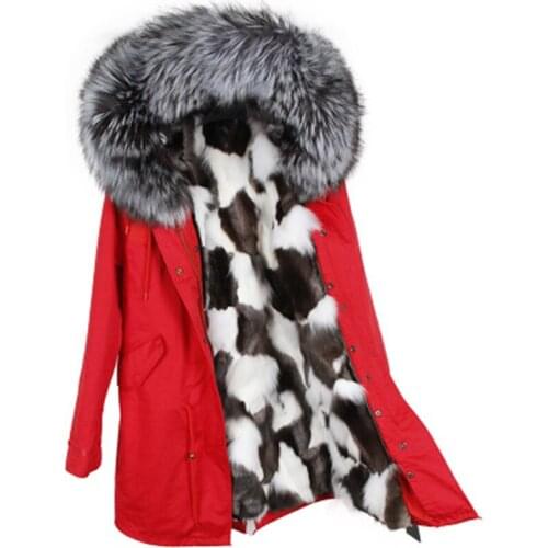 Winter jacket brand style silver army green Large raccoon fur collar coat parkas outwear long detachable fox fur lining Hooded