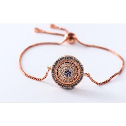 Gold silver Chain micro pave cz Zircon Cubic Zirconia bracelet rope adjusted Macrame round Bangle jj4 Fashion Jewelry