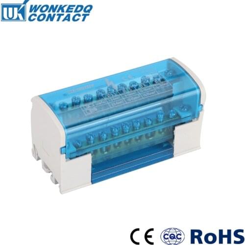 WKH211 Din Rail Terminal Blocks Modular Screw Connection Power Distribution Block Box Universal Electric Wire Junction Box