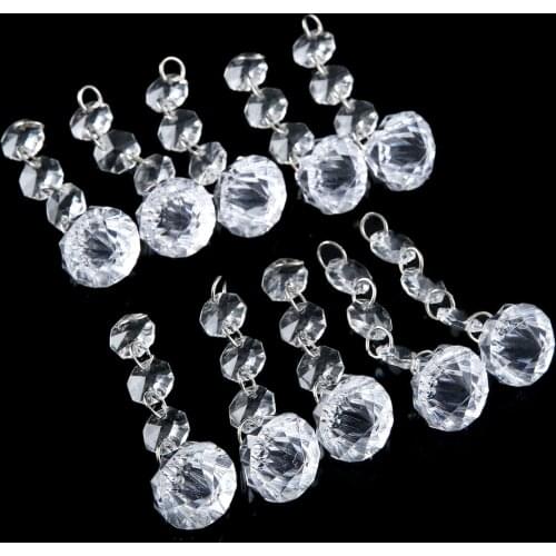 10/5/1 PC Glass Crystal Beads Chain Chandelier Pendant Light Garland Suncatcher Crystal Prisms Hanging Wedding Decor Accessories