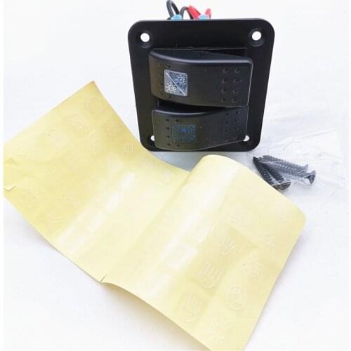 12/24V ABS+PC+Aluminum Rv Caravan Rocker 2 Dual Panel Marine LEDs Boat Car Universal Switch Gang