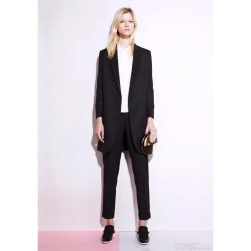 2 Piece Custom Tailored Loose Long Jacket Pant Suits Fashion Casual Womens Coat Slim Fit Office Ladies Blazer Leisure Garment