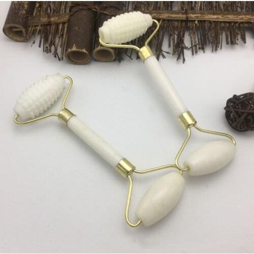 2021 White Jade Roller Massager For Face Natural Stone Slimming Lift Facial Massage Roller Tools For Chin Neck Skin Care Tools