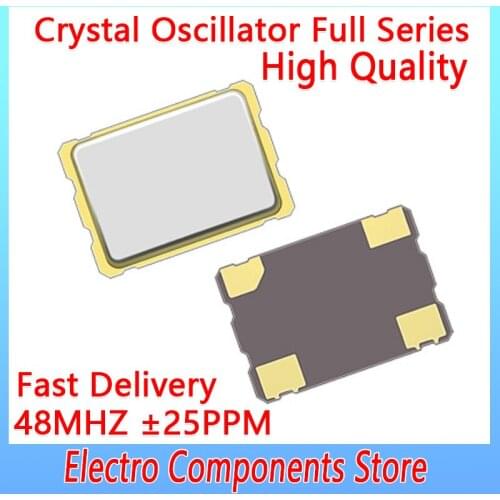 5*7mm 7050 4 Pins SMD Oscillator 4Pin 5070 48MHZ Active Crystal Oscillator 2.25V-5.5V ±25PPM Wide Frequency Range High Precision