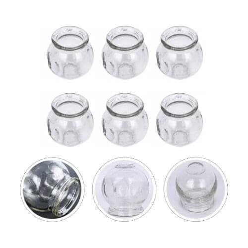 6 Pcs Fire Glass Cupping Chinese Medical Glass Cupping Instrument Treatment Kit For Health Care Vacuum Cupping Therapy Jar