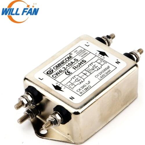 Will Fan OMNICOM EMI Filter CW4L2-20A-S 6A 10A Single Phase AC115/250V 50/60HZ For Co2 Laser Cutter Engraving Machine