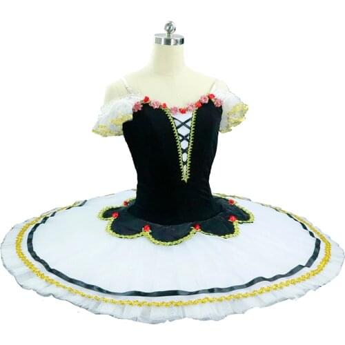 Black white Flames of Paris Adult professional ballet tutu women ballet stage tutu costume performance pancake tutu for girls