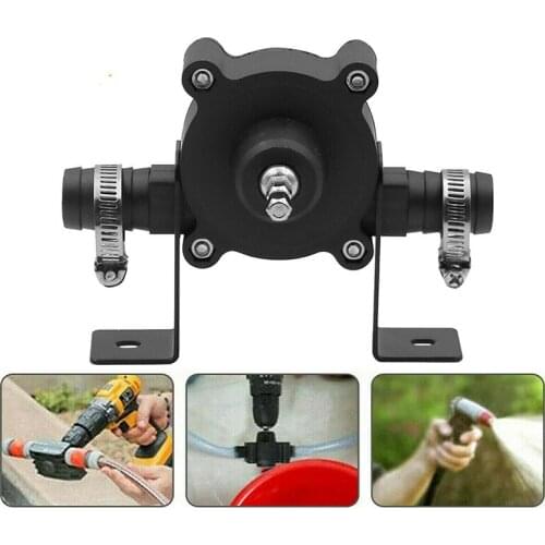 Home Electric Drill Drive Self Priming Pump Water Oil Fluid Transfer Pump Tool Drill Water Pumps Hose Clip Screw Shelf Brand New