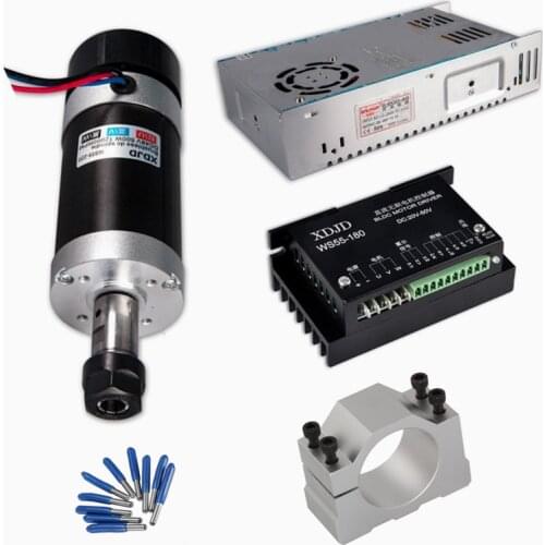 ER11 Brushless 400W DC Spindle CNC machine Router 55MM Clamp Stepper Motor Driver Power Supply 3.175mm tools