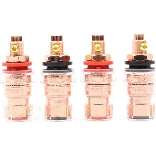 Hifi Audio 1:1 replacement CMC-858-S-CU-R pure copper 99.998% AMP CD player DVD VCD Binding post speaker connectors