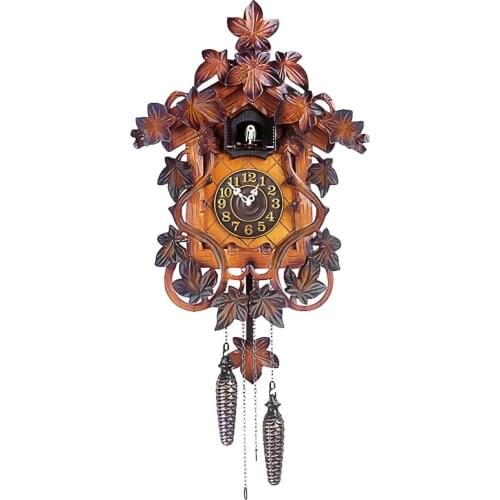 Classic Luxury Cuckoo Clock Vintage Unique Wooden Large Antique Wall Clock Cartoon Living Room Zegar Scienny Clocks EB50WC