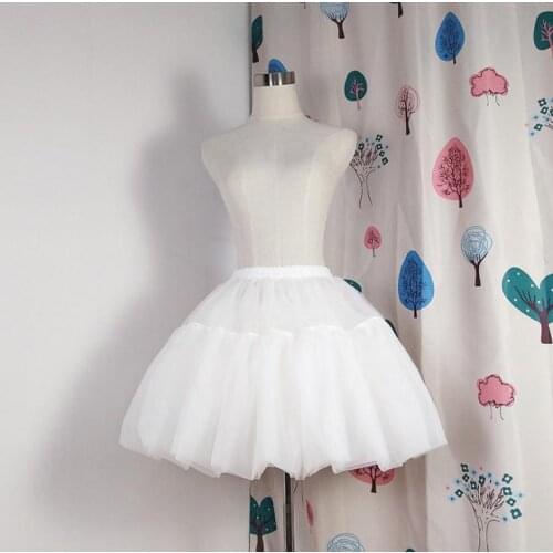 Lolita Short Petticoat Ball Gown Cosplay Underskirt No Hoops Ruffle Rockabilly Crinoline Wedding Accessories