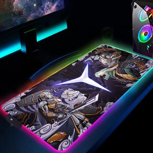 Lenovo Legion Pads RGB Anime Mouse Pad Backlit Mat for Computer Desk Mat Pc Gamer Accessories Mausepad Gaming Keyboard Mousepad