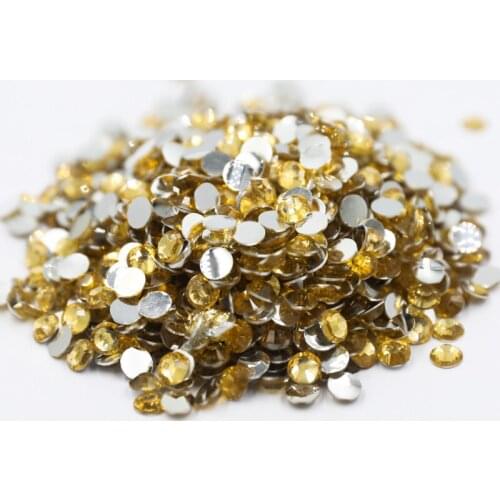 Lt.C.Topaz Color 3,4,5,6mm Flatback стразы Resin Non hotfix Rhinestones in Bulk Package Plastic Nail Art Decoration for Garment