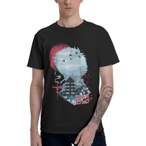 Manga Ukiyo E Space Cowboy Bebop Tshirt Men Leisure Tee Tops Cotton T Shirt Short Sleeve Spike Spiegel T-shirts Gift Merch