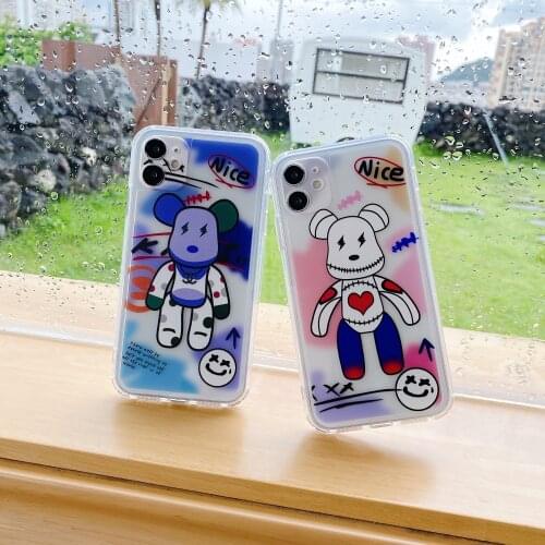 Boutique fashion mobile phone case Cartoon Transparent High quality Iphone 12 11 Pro XS MAX IphoneX 7 XR 8 6Plus