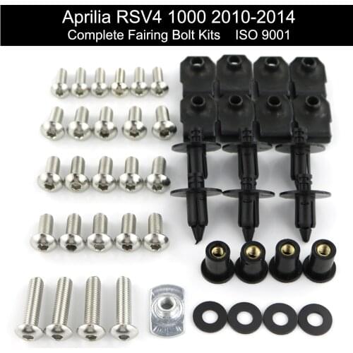 Motorcycle Complete Full Fairing Bolts Kits Fit For Aprilia RSV4 1000 2010 2011 2012 2013 2014 Screws Nuts Clips Stainless Steel
