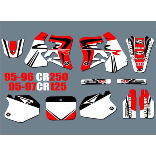Motocross Backgrounds Stickers Team Graphics Decals For Honda CR125 CR125R 125CR 1995 1996 1997 For Honda CR250 CR250R 1995 1996