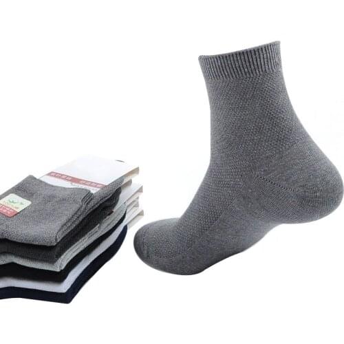 6 Pairs/lot Mens Socks 76% Combed Cotton Socks Spring Autumn Mesh Breathable Business Casual Classic Black Solid Color Socks Sox