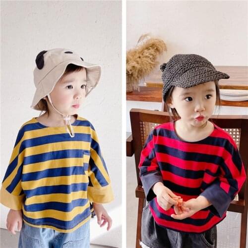 New spring childrens clothing childrens Korean spring T-shirt girls bottoming shirt