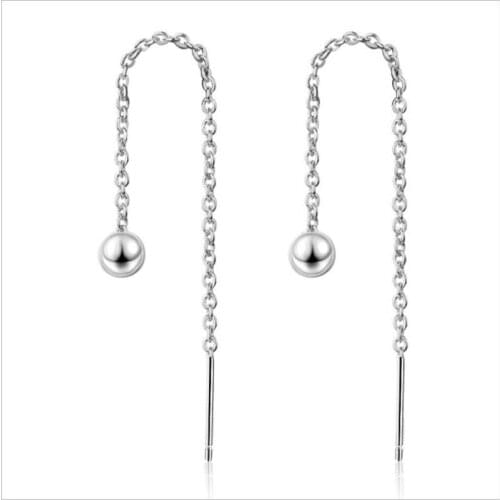 TJP New Top Female Gold Long Earrings Jewelry Girl Fashion 925 Silver Tassel Earrings For Women Party Accessories Lady Bijou Hot