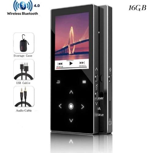 New MP3 player With Bluetooth16GB Built-in Speaker 1.8 inch ScreenTouch Keys lossless MP3 Music Player With FM Radio E-book