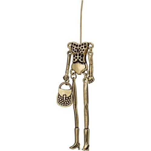 HOCOLE Charm Handmade Doll Necklace Findings Gold Silver Color Skeleton Dress Girl Figure Bodies For Women DIY Jewelry Macking