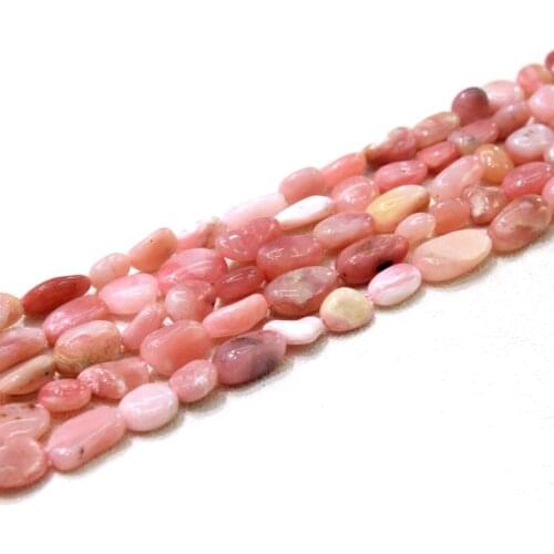 Wholesale Grave lirregular Shape Natural Pink Opal Stone 6-8 mm Beads For Jewelry Making DIY Bracelet Necklace 15'' 40 PCS
