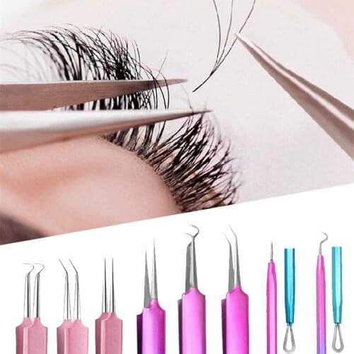 Professional Eyelash Tweezers Stainless Steel Rose Gold Antistatic Eyes Tweezers for False Eyelashes Extension