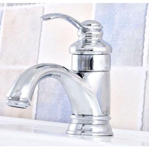 Deck Mounted Polished Chrome finish bathroom Faucet basin mixer tap Hot and cold water tap Nsf632