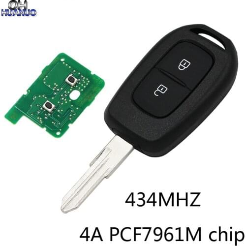 2 buttons remote car key 434mhz with 4A PCF7961M HITAG AES Chip for Renault Sandero Dacia Logan Lodgy Dokker Duster 2016 no mark